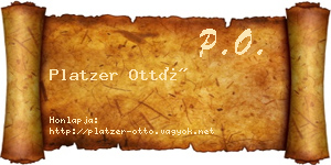 Platzer Ottó névjegykártya